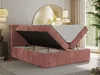 MKS MEBLE Boxspringbett 200x200 Rosa Cord, Boxspringbett Produktbild-Vorschau 3