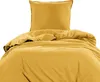 A yellow duvet cover and pillowcase set. Produktbild-Vorschau