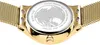 Close-up view of the back of a gold-colored watch with a mesh strap. Produktbild-Vorschau