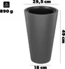 KADAX Plantenpot Ø 29,5 x H 49 cm, moderne bloempot met Productafbeelding-voorbeeld 3
