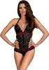 Rossita Kanten Body - Zwart/Rood Produktbild-Vorschau 1