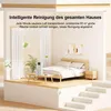 A bedroom scene with an air purifier on a low table. Produktbild-Vorschau