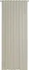 A plain beige curtain hanging from a rod. Produktbild-Vorschau
