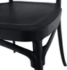 A close-up view of the base of a black chair, showing the legs and seat connection. Produktbild-Vorschau