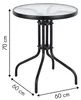 Gartentisch 60 cm Tisch aus gehärtetem Glas für Garten, Produktbild-Vorschau 9