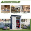 Collage showing different applications of a garden shed and a view of the shed itself. Produktbild-Vorschau