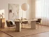 Esstisch 8 Personen - Beige Travertin-Effekt - TOPANIA Produktbild-Vorschau 2