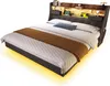 Lit Sweiko 160x200 cm Lit suspendu avec éclairage LED, tête Voir les images du produit 6