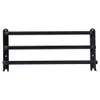 A black three-bar towel rack mounted on a white background. Voir les images du produit