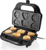 A black sandwich maker with six shaped waffles on the lower plate. Náhled obrázku produktu