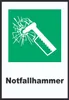 Notfallhammer A6 Rückseite selbstklebend Schild Produktbild-Vorschau 1