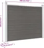 vidaXL Zaunelement WPC 180x146 cm Grau Podgląd zdjęcia produktu 7