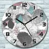 Wanduhr aus Glas Rund fi 30 Abstrakt Floral blau Quarz Deko Produktbild-Vorschau 1