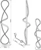 Technical drawings of a floor lamp with dimensions and details. Produktbild-Vorschau