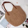 Retro Stroh-Strandtasche mit Reißverschluss – Produktbild-Vorschau 3