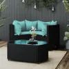vidaXL 4-tlg. Garten-Lounge-Set mit Kissen Schwarz Poly Produktbild-Vorschau 2