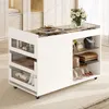 Merax: toletta con piano in vetro su rotelle, credenza a 5 Anteprima dell’immagine prodotto 6
