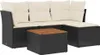 vidaXL 5-tlg. Garten-Sofagarnitur mit Kissen Schwarz Poly Produktbild-Vorschau 1
