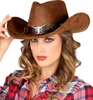 Cowboyhut Dallas Velours braun mit Büffelkopf Produktbild-Vorschau 1