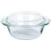 A clear, studio shot of a glass casserole dish with a lid. Podgląd zdjęcia produktu