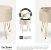 Tabouret avec coffre de rangement aspect velours Voir les images du produit 4