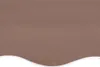 A close-up of a brown awning fabric with a white wavy trim at the bottom. Náhled obrázku produktu