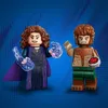 Two LEGO minifigures, one appearing as a werewolf and the other as a sorceress, are shown against a blue and gray speckled background. Náhled obrázku produktu