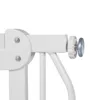 Close-up of a white metal safety gate mechanism with a clear plastic knob and screw. Náhled obrázku produktu