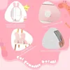 A collage of images showcasing the features of a children's vanity set, with text descriptions in German. Podgląd zdjęcia produktu