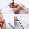 A collage of four images showing how to assemble and use a craft knife with interchangeable blades. Produktbild-Vorschau