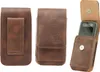 A collage of three images showing a brown leather phone case from different angles. Anteprima dell’immagine prodotto