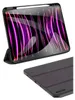 A black tablet case with a stylus holder is shown in the foreground, and a separate, folded tablet case is shown in the background. Produktbild-Vorschau