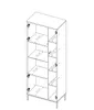 BETTSO Vitrine mit Glas Kommode Sideboard Highboard Schrank Produktbild-Vorschau 6