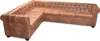 The Living Store Chesterfield Ecksofa 6-Sitzer Kunstleder Produktbild-Vorschau 2