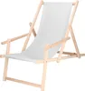 A white canvas deck chair with a wooden frame, shown from a three-quarter angle against a white background. Náhled obrázku produktu
