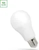 A white LED light bulb on a white background with a green informational overlay. Produktbild-Vorschau