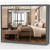 A mirrored wardrobe reflecting a bedroom scene. Náhľad obrázku produktu