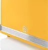 Close-up of the bottom part of a yellow toaster with a silver trim and the brand logo. Podgląd zdjęcia produktu