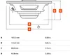 A diagram showing the dimensions of a speaker with labels and a table of measurements. Podgląd zdjęcia produktu