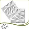 Two white 3D wall panels with geometric patterns are shown against a white background. Podgląd zdjęcia produktu