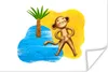 MuchoWow® Poster Affe - Strand - Palme - Meer 180x120 cm - Produktbild-Vorschau 1