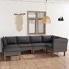 vidaXL 6 tlg. Garten Lounge Set mit Kissen Poly Rattan Grau Produktbild-Vorschau 2