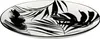 An oval plate with a black and white palm leaf design. Náhľad obrázku produktu
