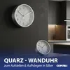 Wanduhr silber Ø15x4cm Aluminium Küchenuhr Dekouhr Uhr Produktbild-Vorschau 3