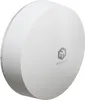 A white, round electronic device with the MikroTik logo on it, shown from a diagonal angle against a white background. Produktbild-Vorschau