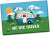 Zuhause ist da wo wir parken Souvenir Magnet mit Wohnwagen Produktbild-Vorschau 1