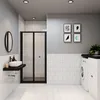 Duschspa Klapptür 100x195cm Schwarz Schiebetür Nischentür Produktbild-Vorschau 1