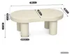 Ovaler Couchtisch MATCHA 85 cm Creme mit vier zylindrischen Produktbild-Vorschau 3
