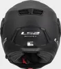The back view of a black motorcycle helmet. Voir les images du produit