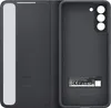 A black Samsung Galaxy S21 Plus phone case is shown open, revealing the inside of the case and the exterior of the phone it is designed for. Voir les images du produit